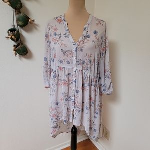 Torrid Floral Sheer High Low Top